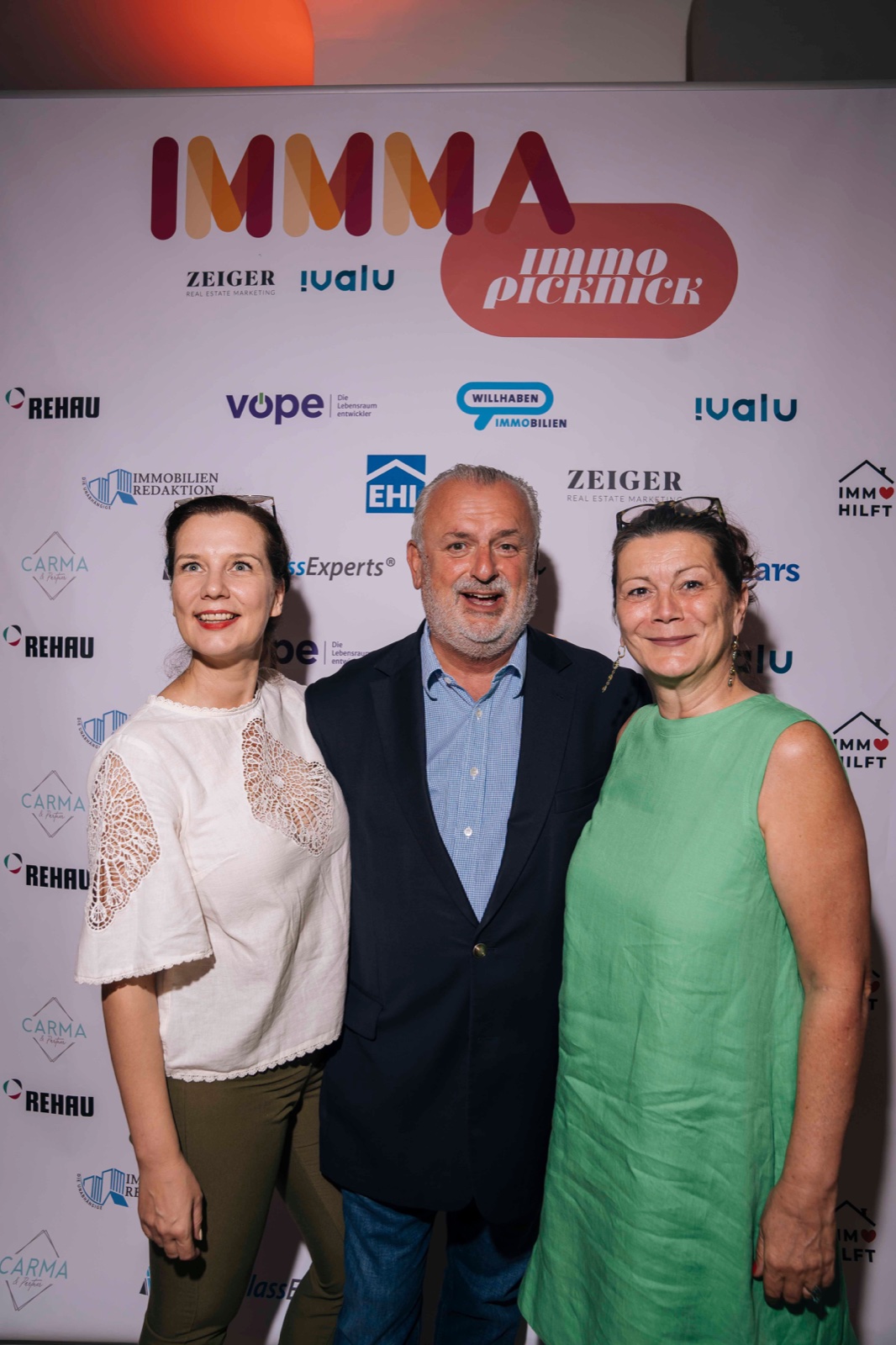 Trio at the IMMA Immopicknick red carpet, Vienna — event photography by Best Alex Shots